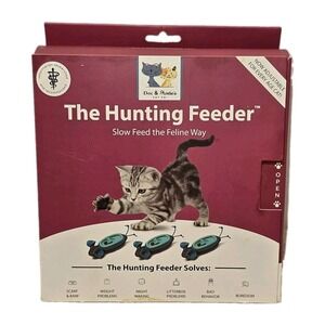 Doc & Phoebe's Hunting Feeder Slow Feed‎ Cat Feeding System 3 Mice New